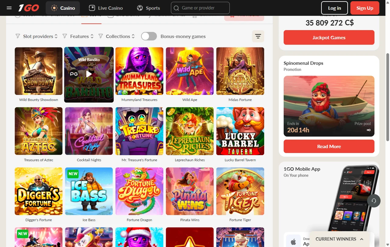 Bônus promoções e welcome na 1Go Casino Brasil
