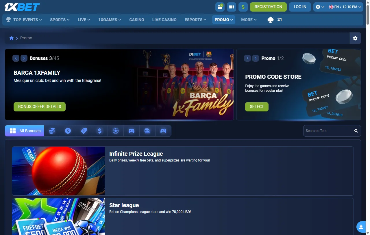 Promoções e bônus oferecidos pelo 1xBet Casino Brasil