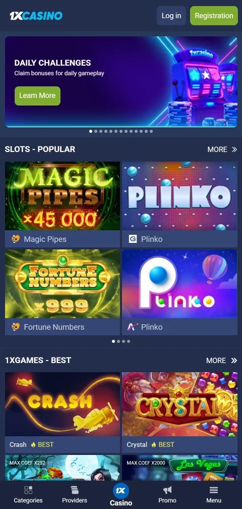 Experiência mobile e jogos acessíveis 1xCasino Brasil