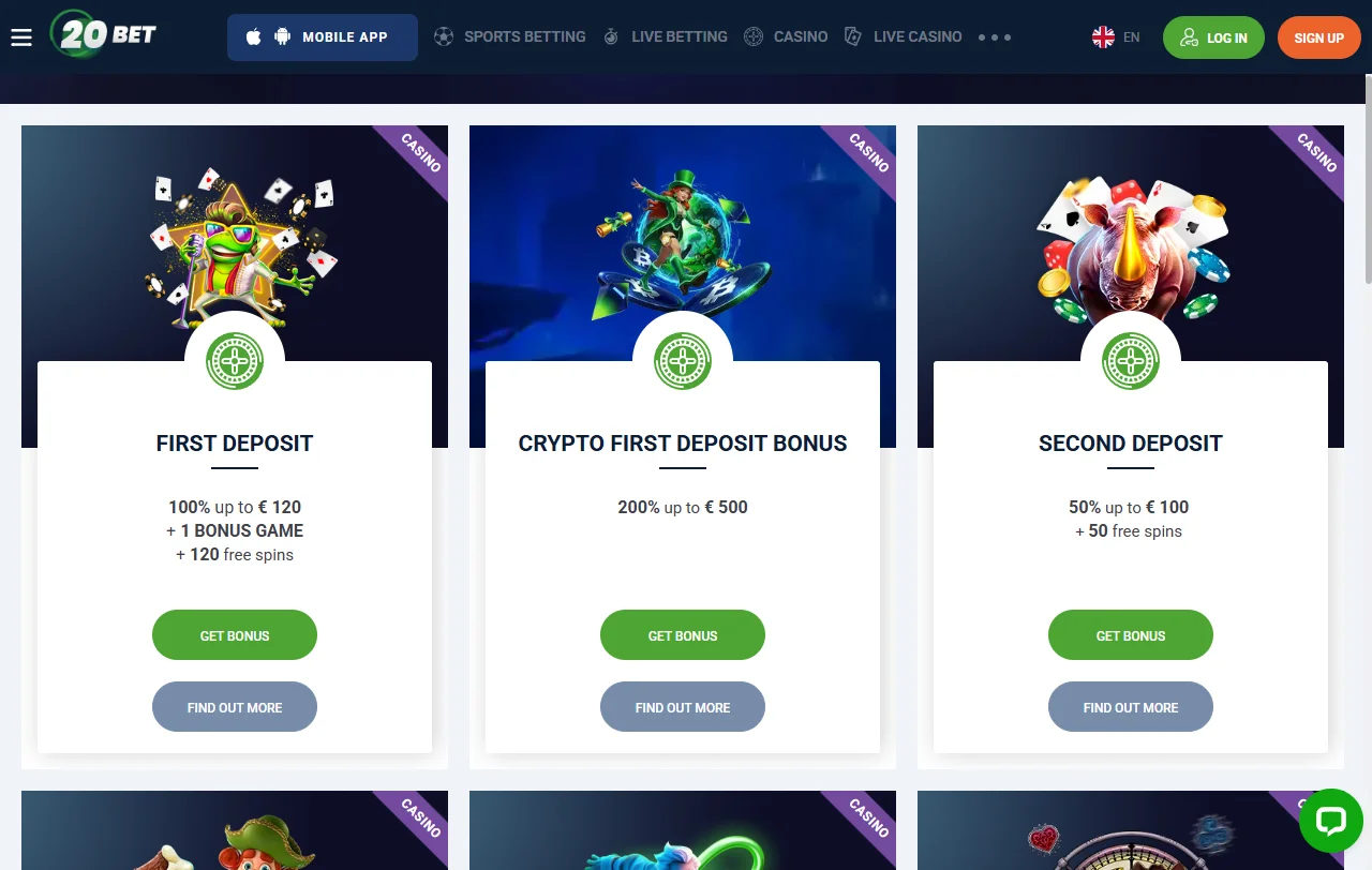 Seleção de jogos e provedores principais 20bet Casino Brasil