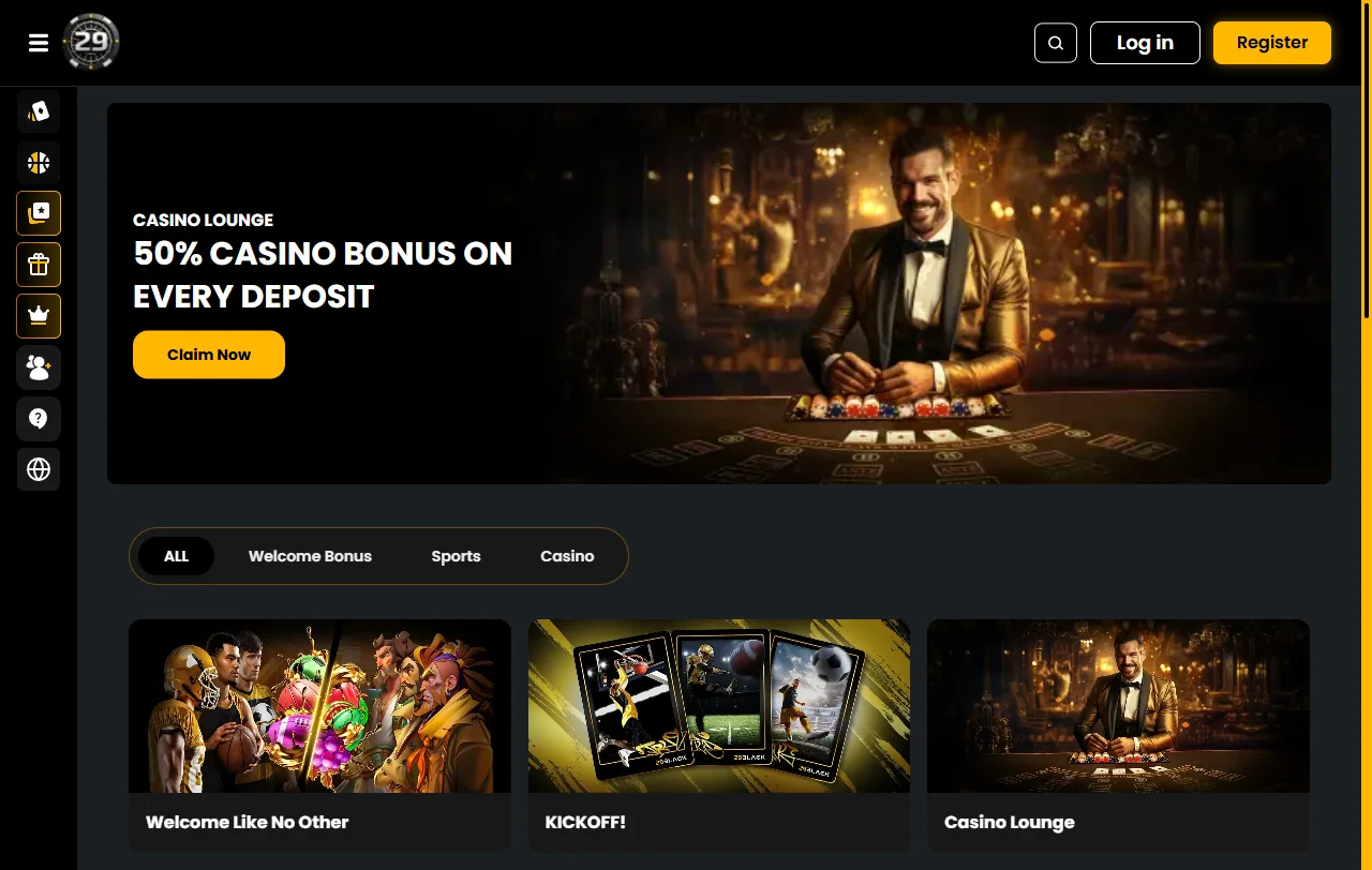Promoções e bônus de boas-vindas 29Black Casino Brasil