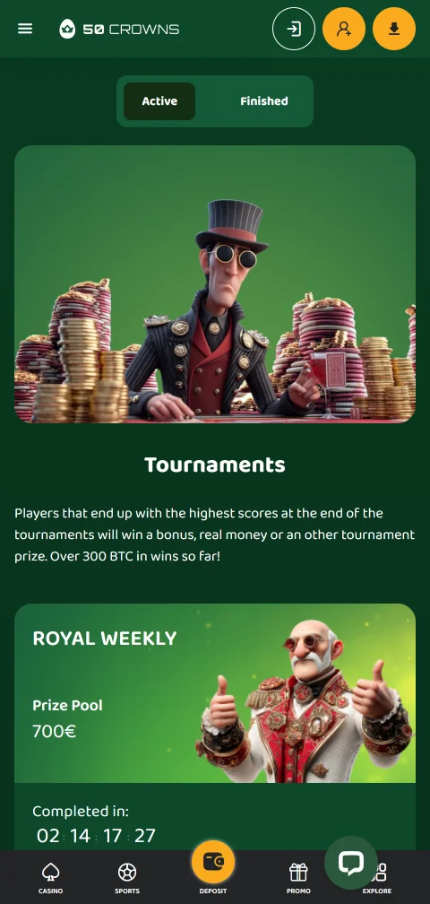 50 crowns Casino Brasil mobile acessibilidade jogos dispositivos
