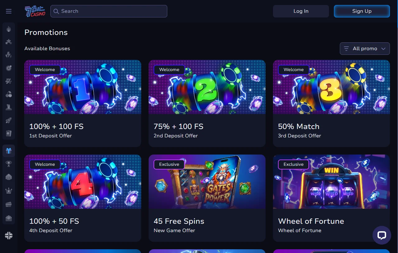 Ofertas bônus e promoções iniciais do 7Bit Casino Brasil detalhadas
