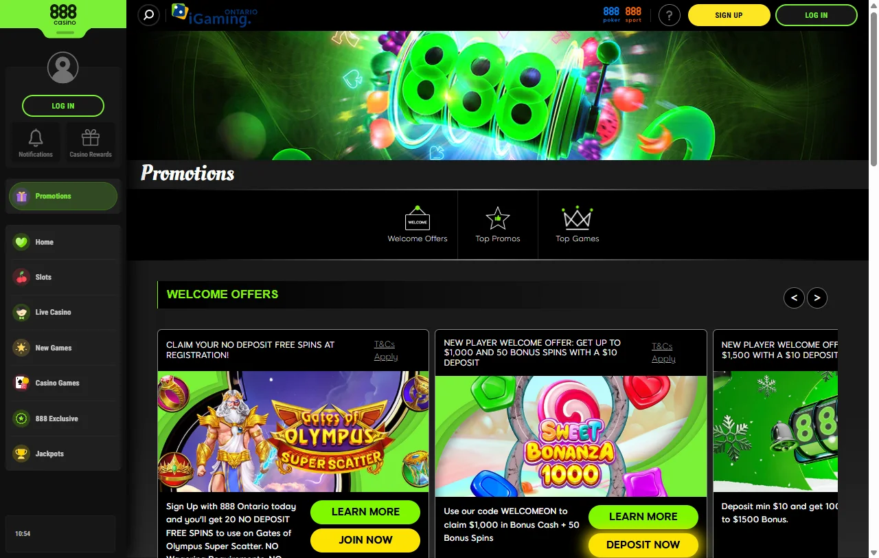 Ofertas de bônus e promoções do 888 Casino Brasil