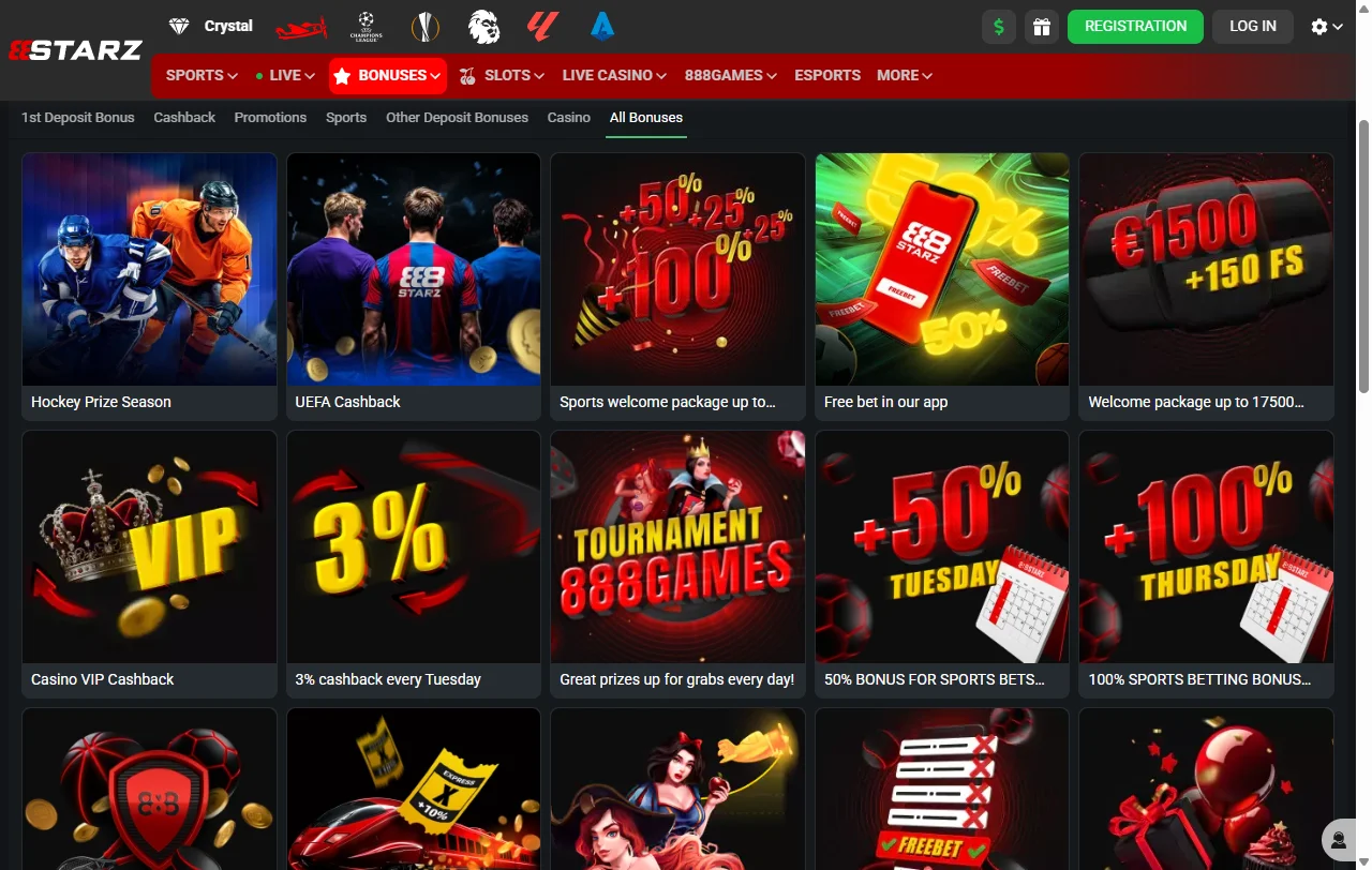 Seleção jogos slots e provedores na 888Starz Casino Brasil