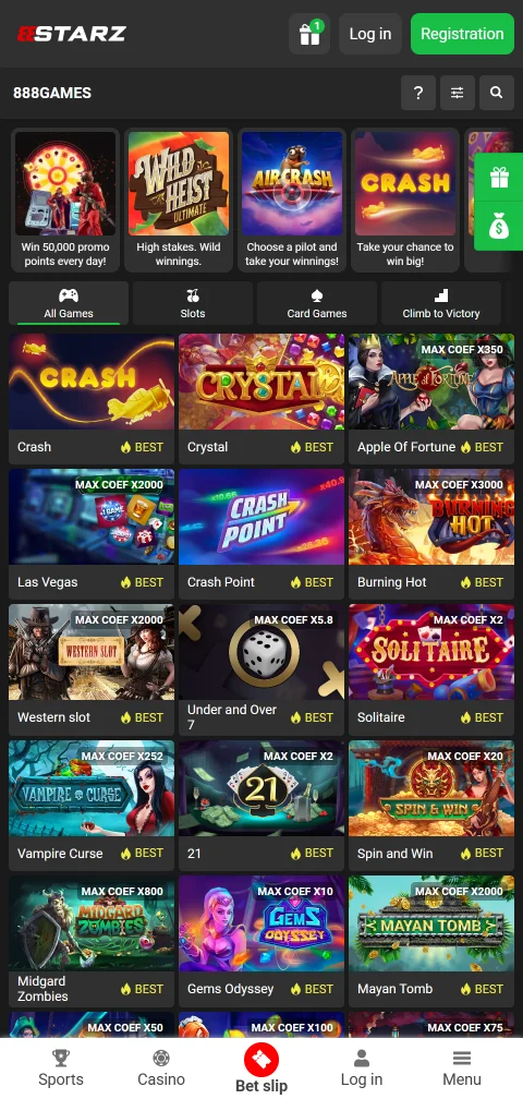 Depósitos saques PIX na 888Starz Casino Brasil mobile