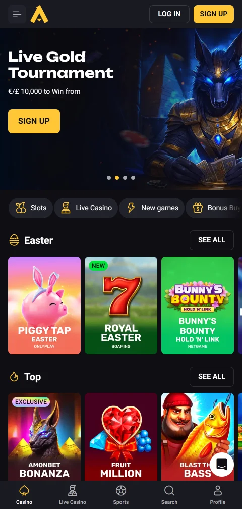 Acesso mobile completo a AmonBet Casino Brasil com otimização para smartphone