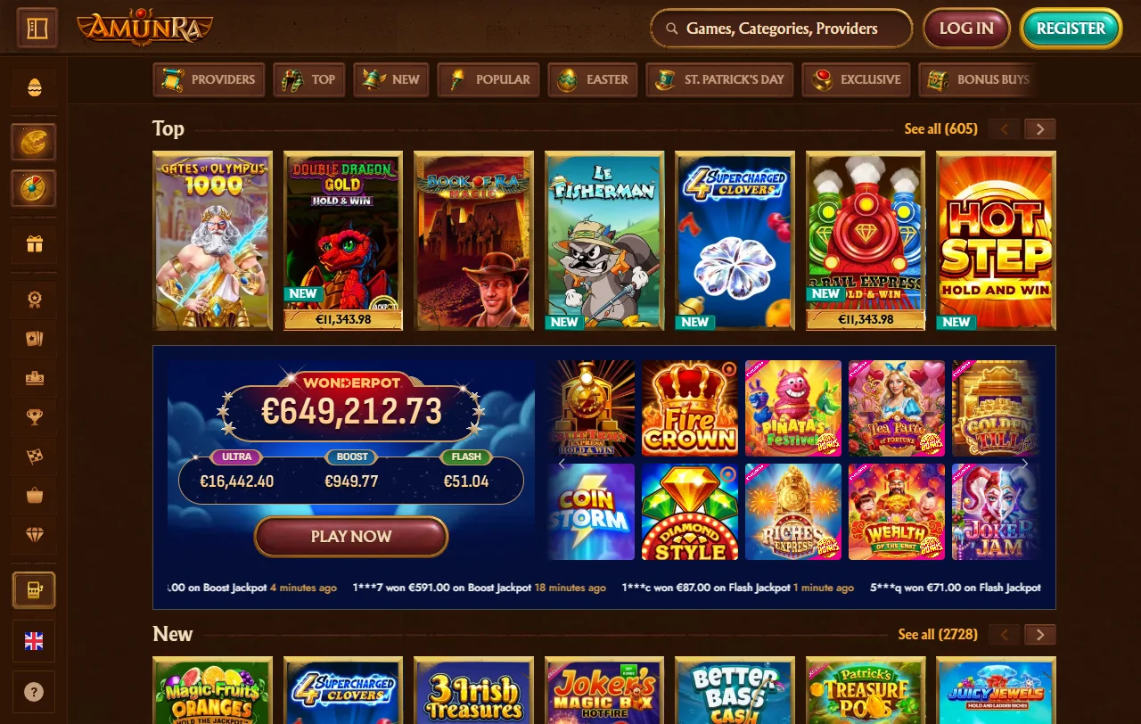 Promoções de bônus de boas-vindas no AmunRa Casino Brasil estrutura