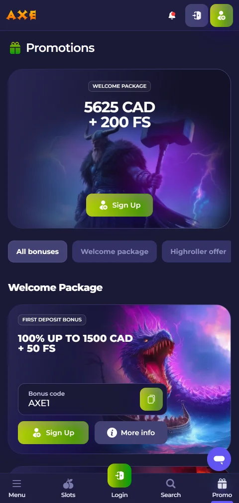 Jogos mobile acessíveis Axe Casino Brasil