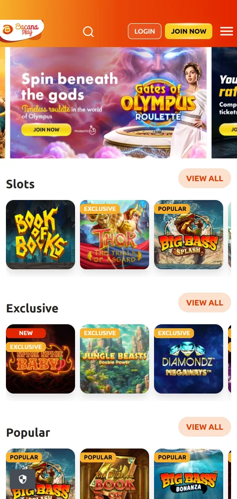 Jogos mobile acessíveis no Bacana Play Casino Brasil