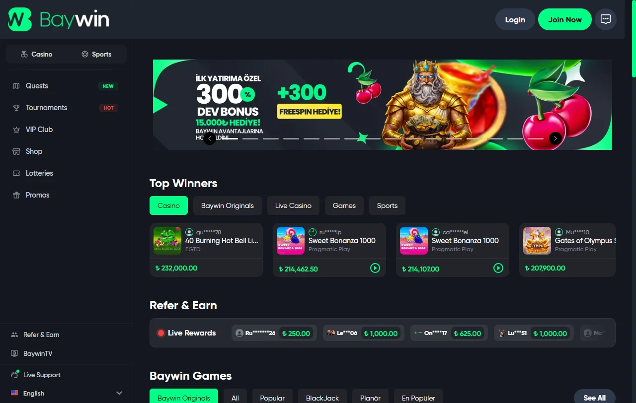 Análise completa de Baywin Casino Brasil com revisão de plataforma e recursos principais