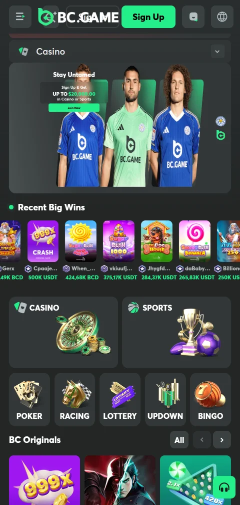 Jogos mobile acessíveis no BC Game Casino Brasil