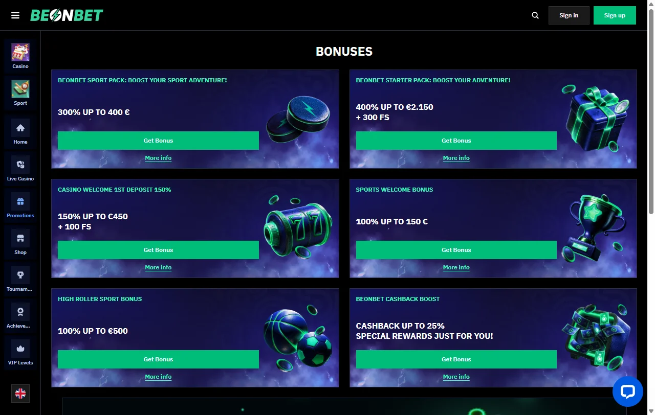 Jogos slots mesas ao vivo catálogo BeonBet Casino Brasil