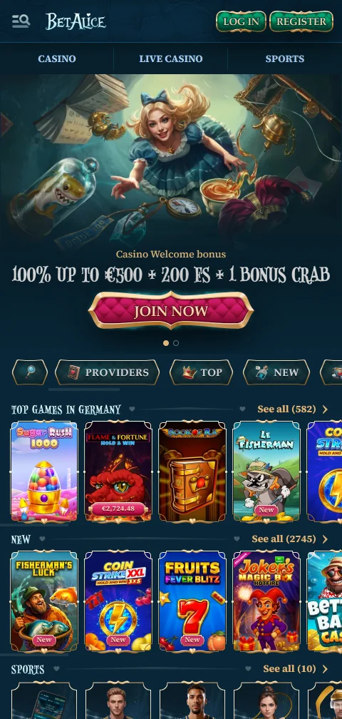 Jogos mobile acessíveis BetAlice Casino Brasil
