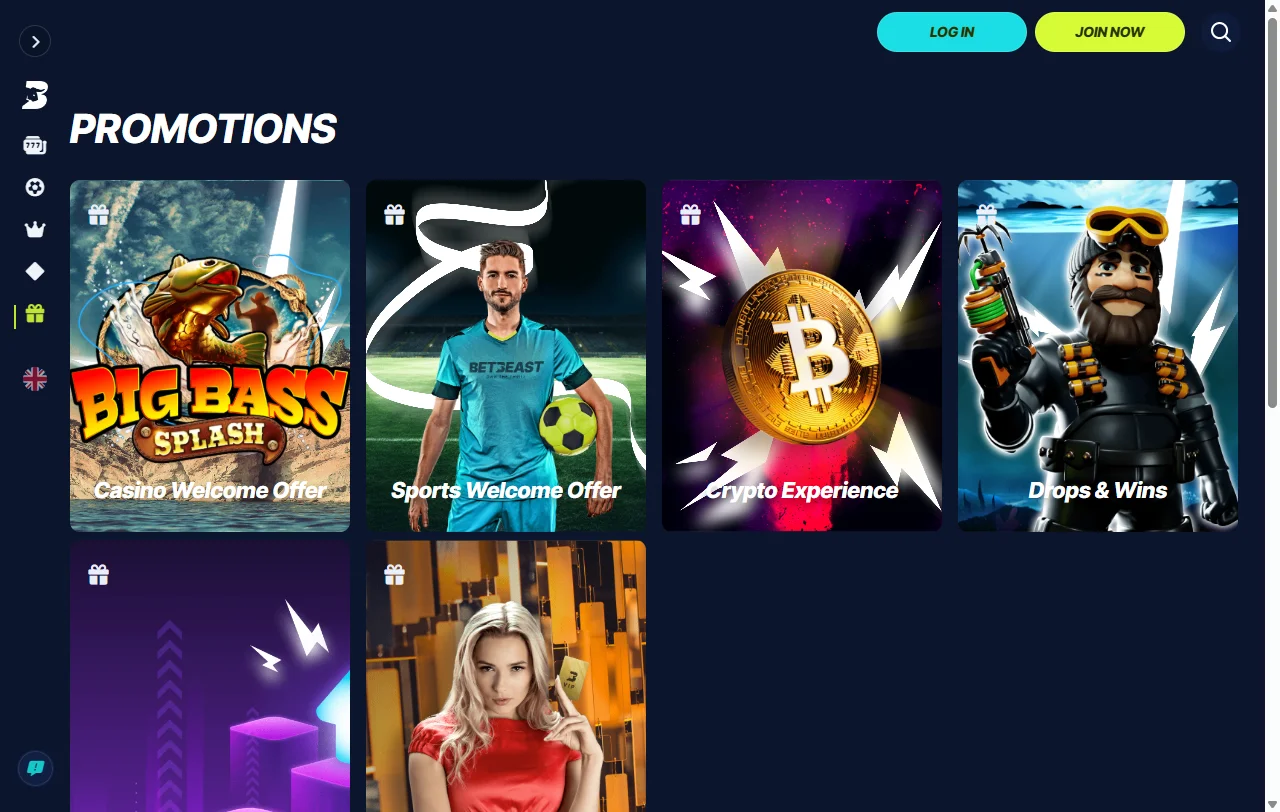 Ofertas de bônus de boas-vindas e promoções no BetBeast Casino Brasil