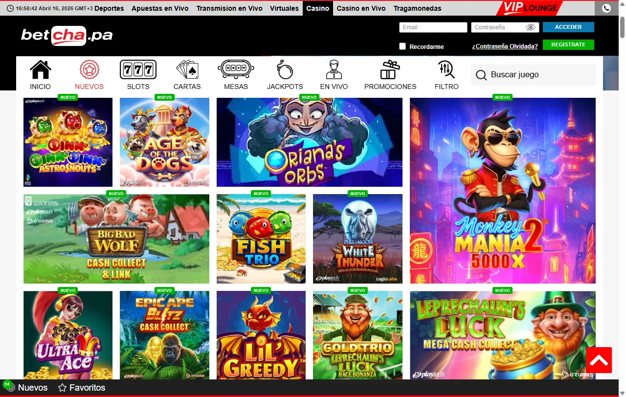 Jogos slots e provedores no Betcha Casino Brasil