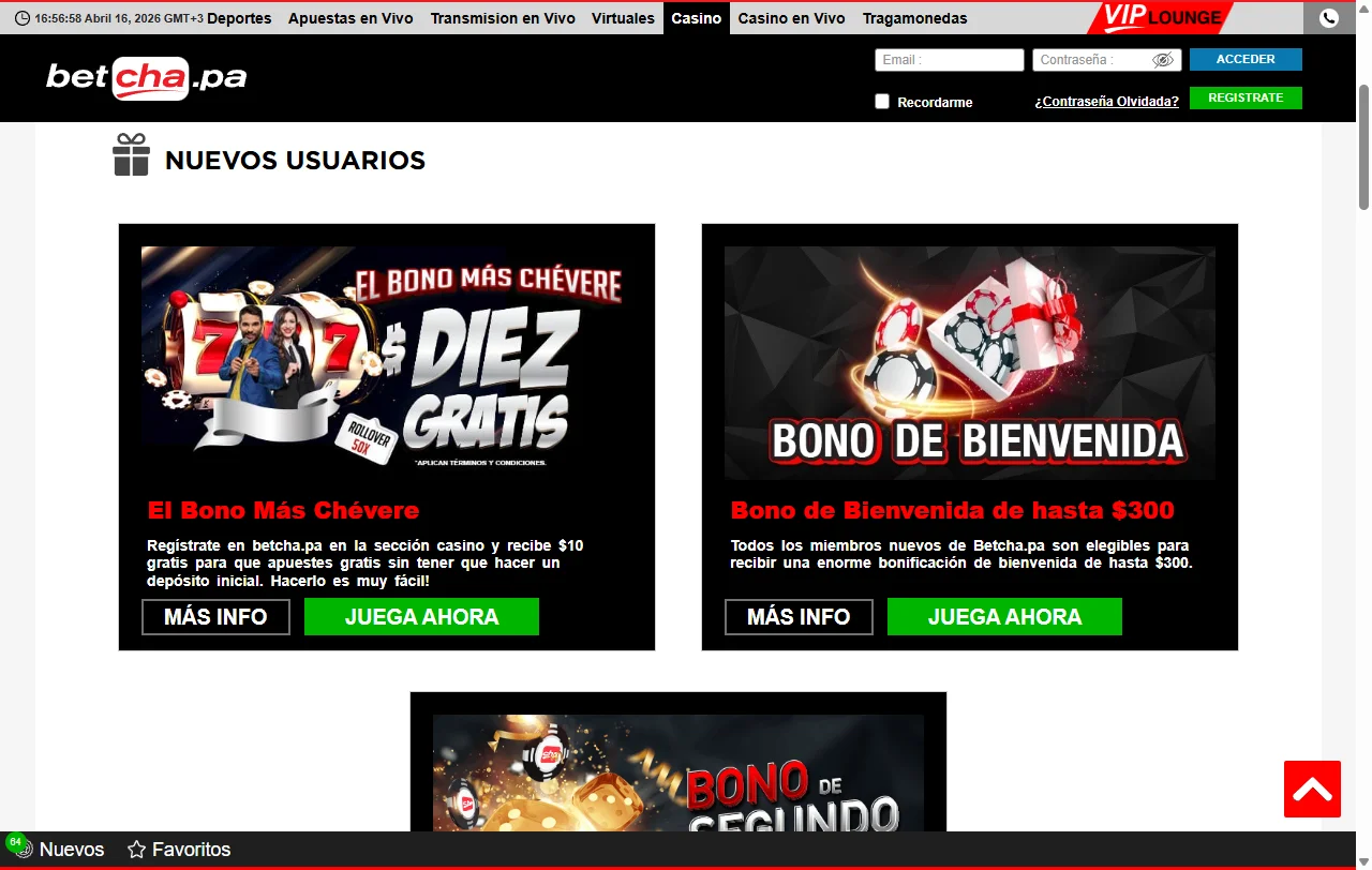 Bônus promoções e ofertas Betcha Casino Brasil