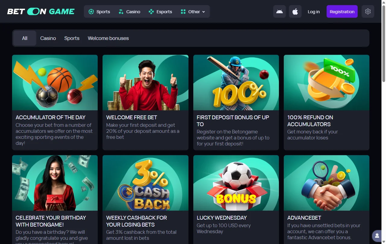Bônus boas-vindas e promoções ativas BetOnGame Casino Brasil
