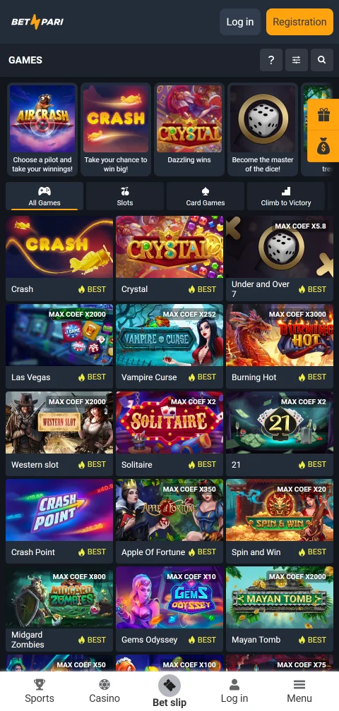 Experiência mobile e acessibilidade Betpari Casino Brasil
