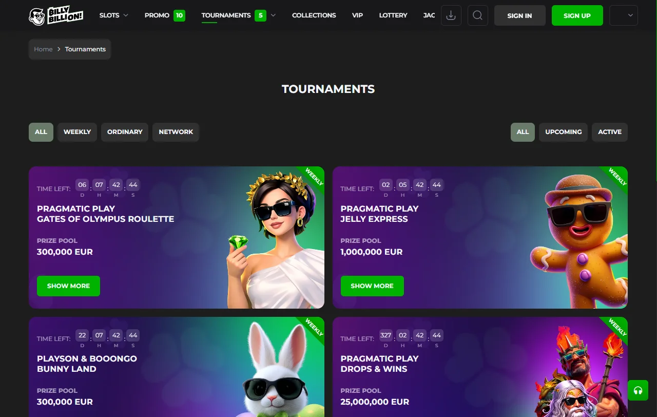 Promoções bônus e ofertas bem-vindo Billy Billion Casino Brasil