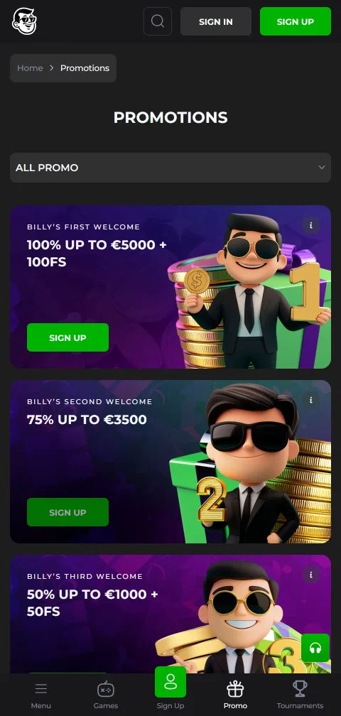 Depósitos saques métodos pagamento Billy Billion Casino Brasil