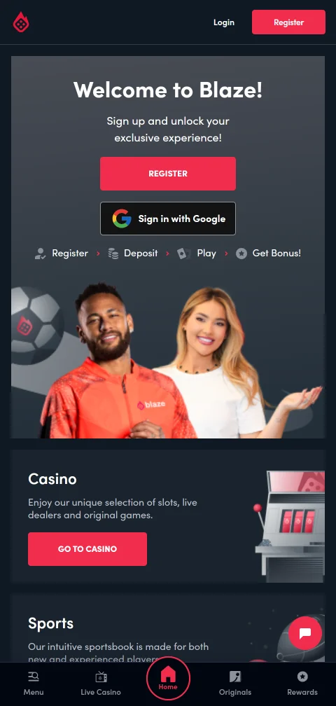 Experiência mobile jogos acessíveis Blaze Casino Brasil