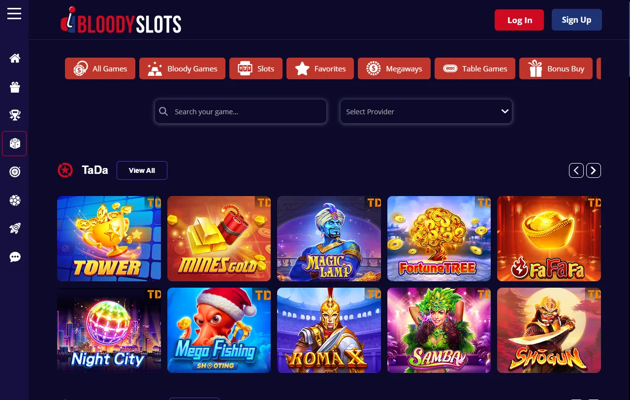 Jogos slots crash e live no Bloodyslots Casino Brasil