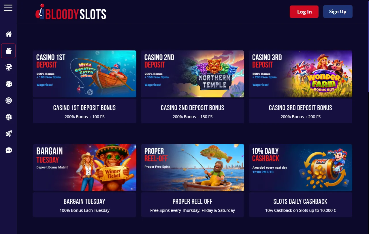 Bónus promoções e ofertas Bloodyslots Casino Brasil detalhadas