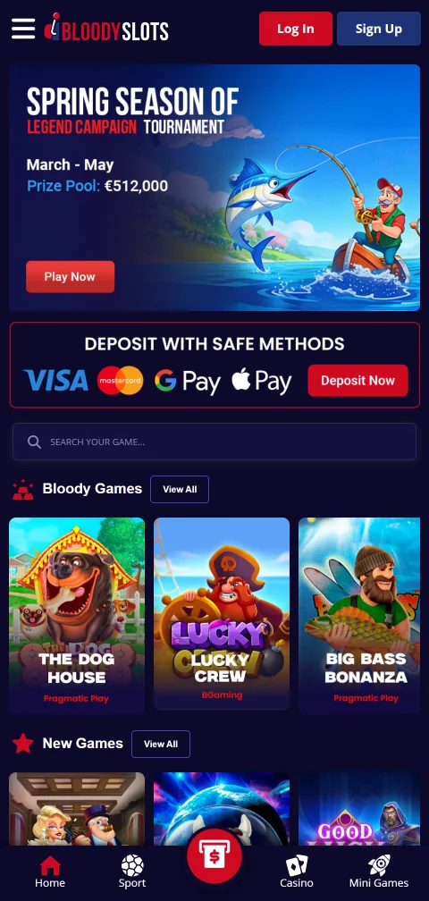 Jogos mobile acessíveis Bloodyslots Casino Brasil smartphone