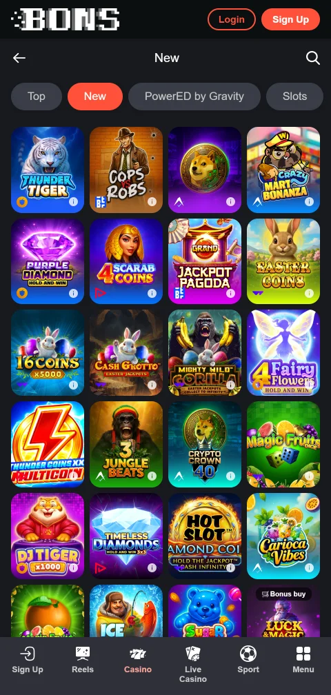 Pagamentos depósitos saques Bons Casino Brasil PIX