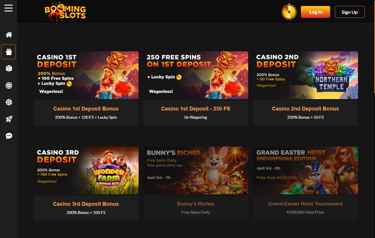 Jogos slots e live casino no Boomingslots Casino Brasil