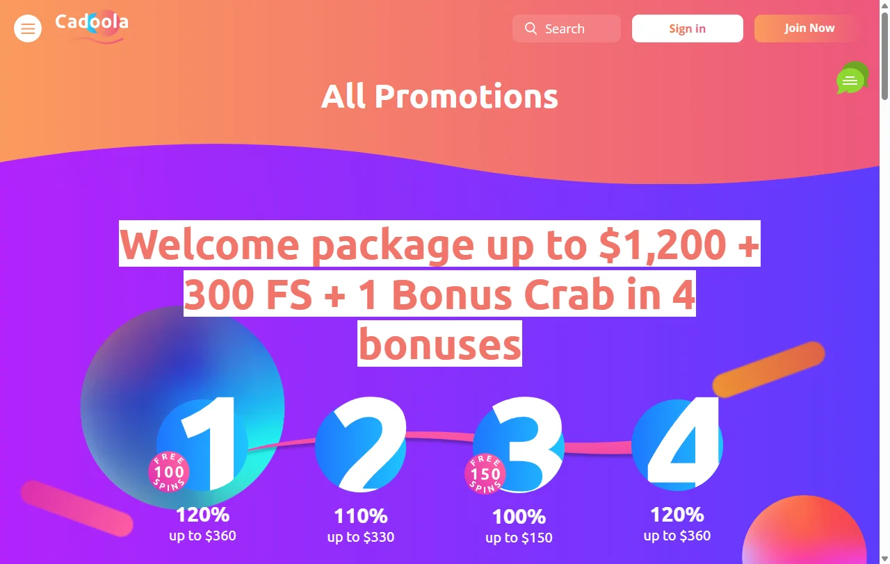 Bônus de boas-vindas e promoções semanais oferecidas por Cadoola Casino Brasil para novos e recorrentes