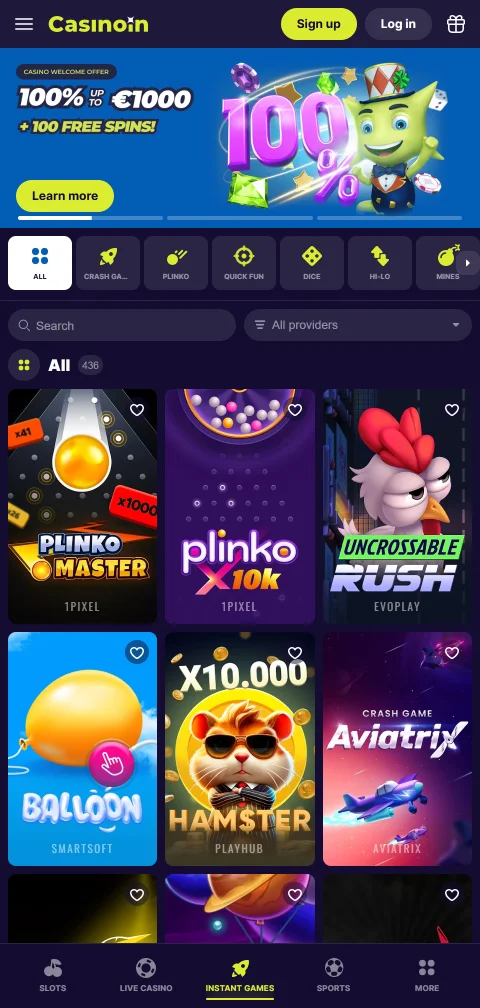 Acesso mobile otimizado ao CasinoIn Casino Brasil em smartphones Android e iOS