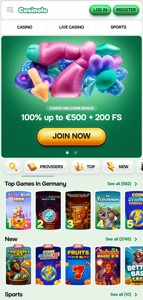 Jogos mobile acessíveis Casinolo Casino Brasil smartphone