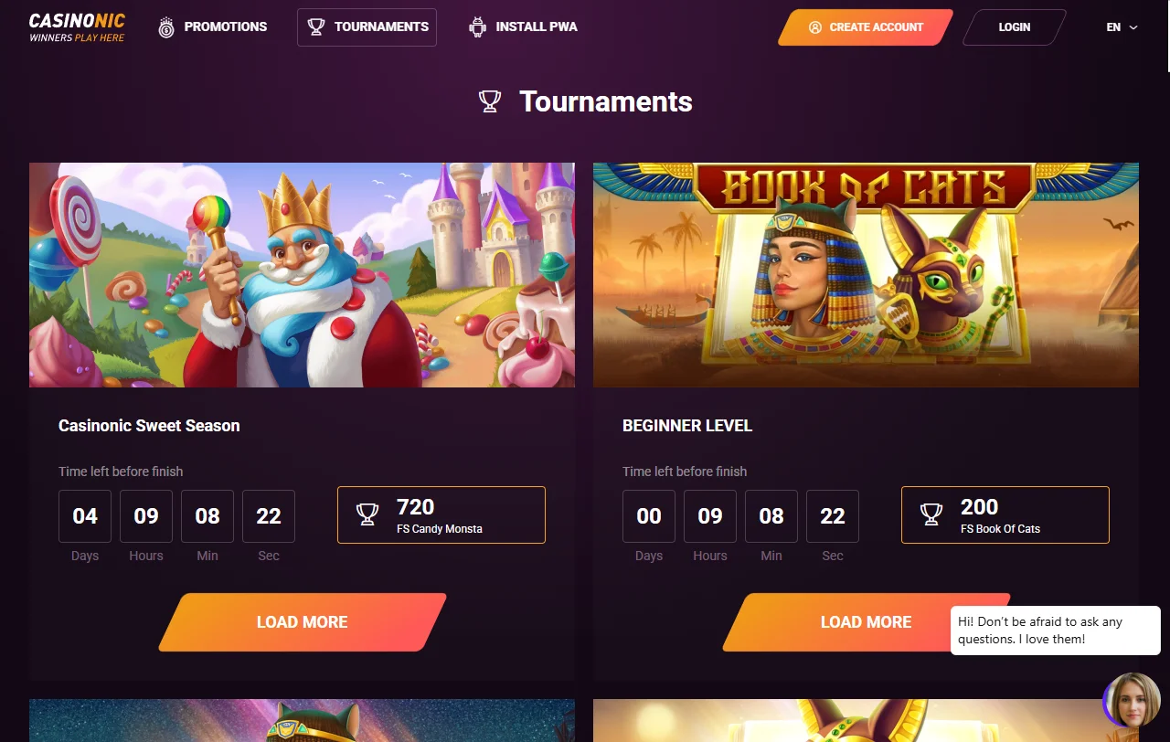Bônus promoções e ofertas bem-vindo Casinonic Casino Brasil
