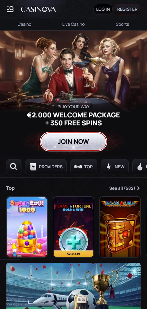 Casinova Casino Brasil mobile com jogos e acessibilidade total