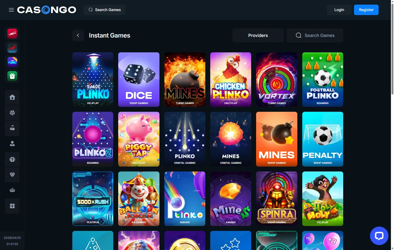 Slots e jogos variados disponíveis no Casongo Casino Brasil
