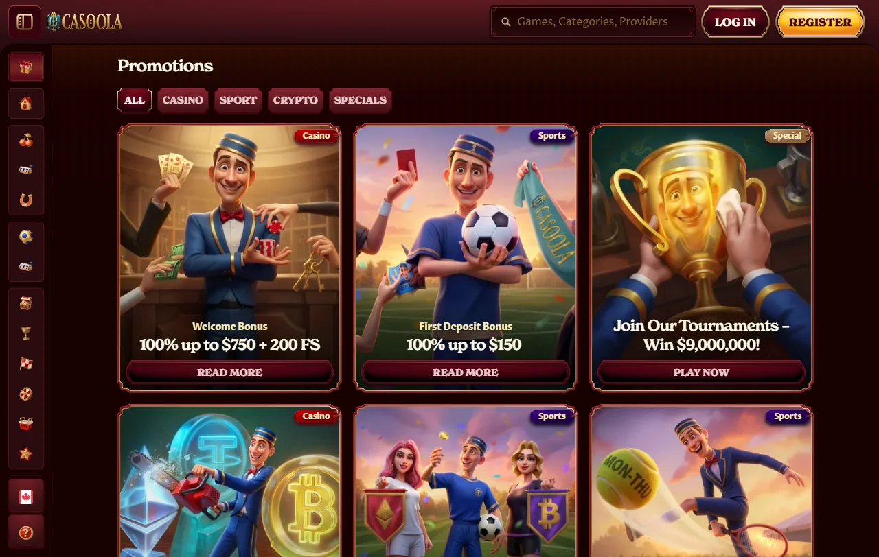Promoções bônus e ofertas bem-vindas Casoola Casino Brasil