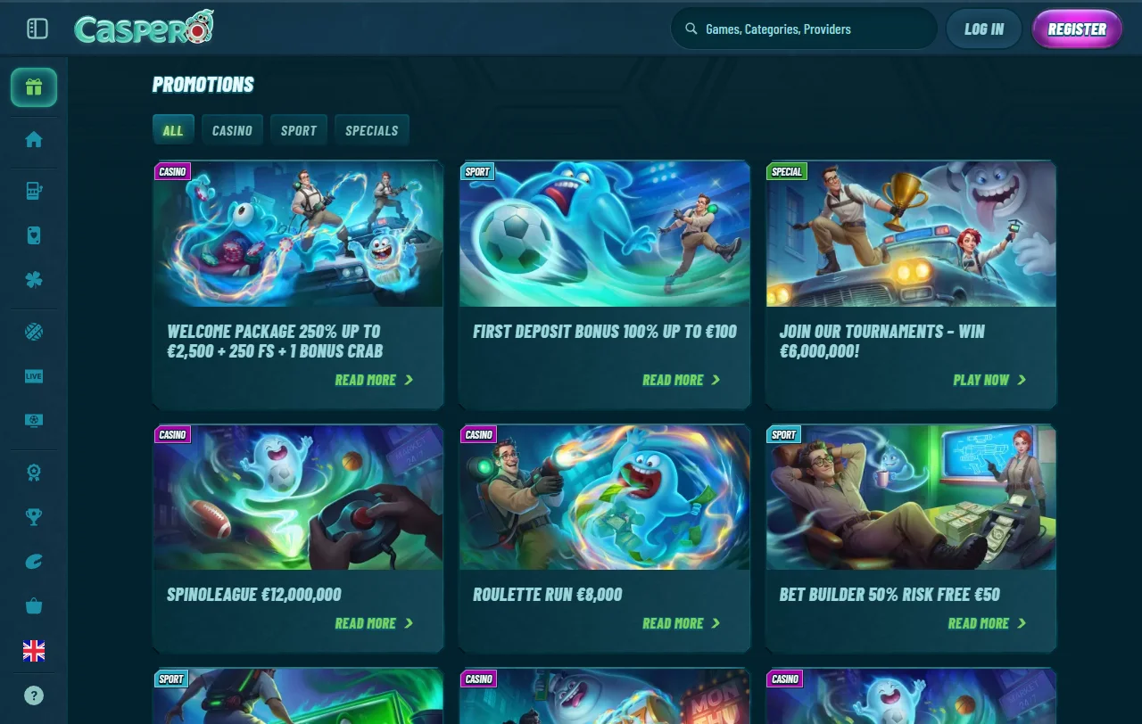 Biblioteca slots e jogos ao vivo Caspero Casino Brasil