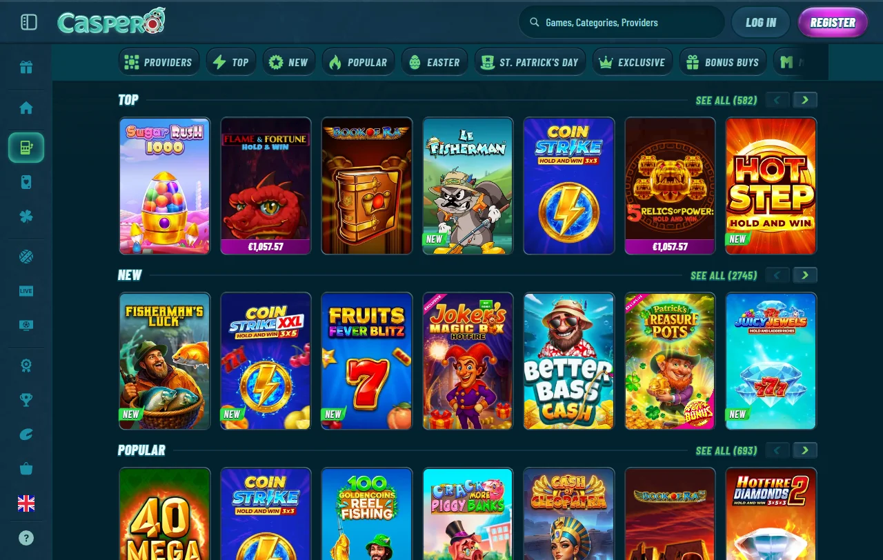 Bônus boas-vindas e promoções Caspero Casino Brasil
