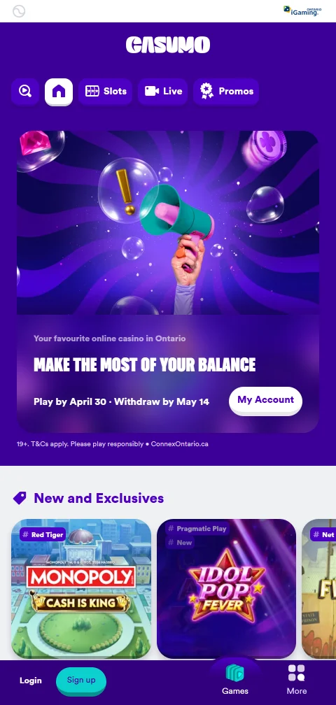 Acesso mobile fluido e jogos no Casumo Casino Brasil smartphone