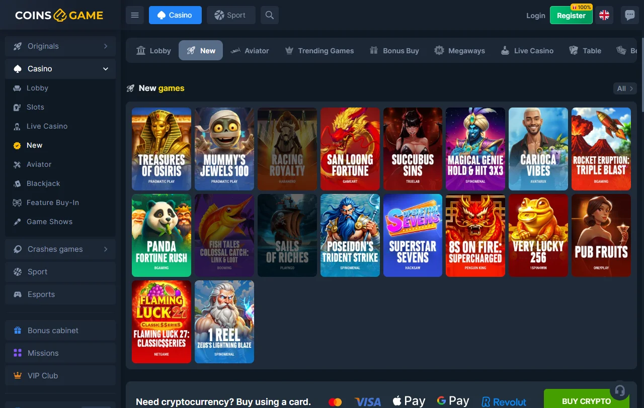Seleção jogos slots e crash Coins Game Casino Brasil provedores top