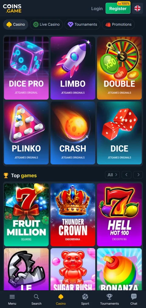 Depósitos saques PIX crypto Coins Game Casino Brasil rápidos