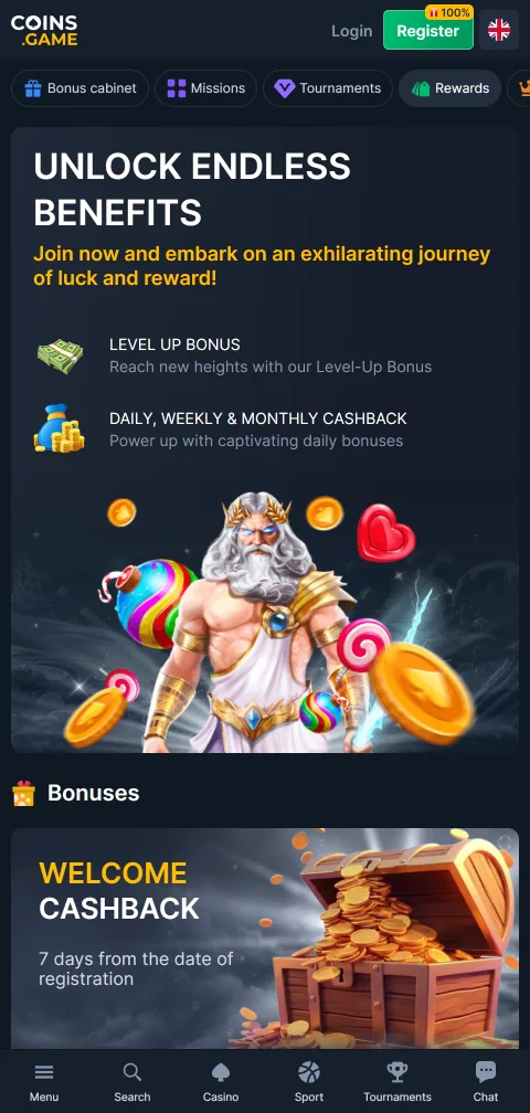 Licença segurança proteção Coins Game Casino Brasil verificada