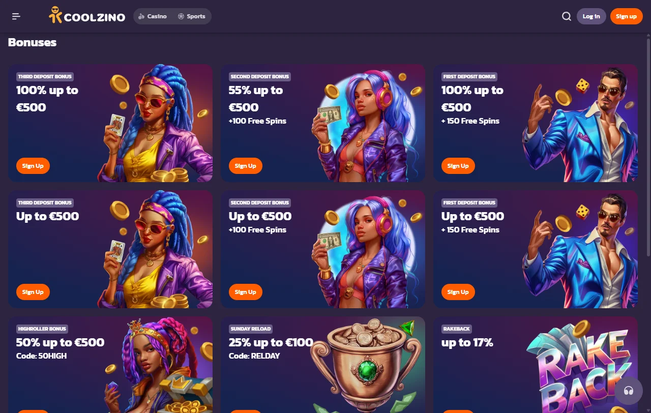 Jogos slots e live casino no Coolzino Casino Brasil