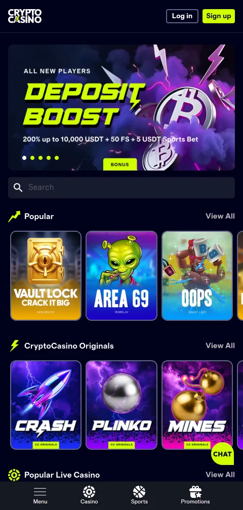 CryptoCasino Casino Brasil mobile acessibilidade jogos celular