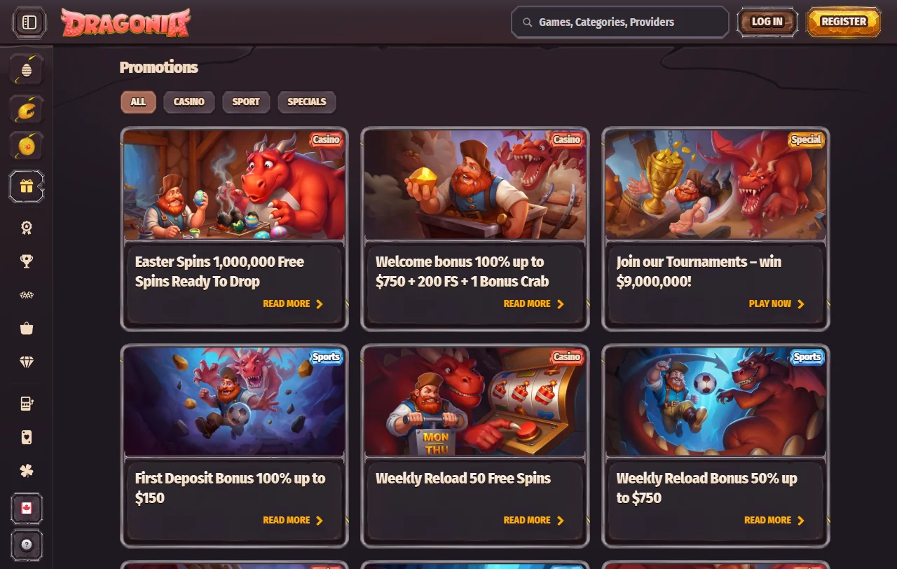 Catálogo de slots e provedores de software disponíveis na plataforma Dragonia Casino Brasil