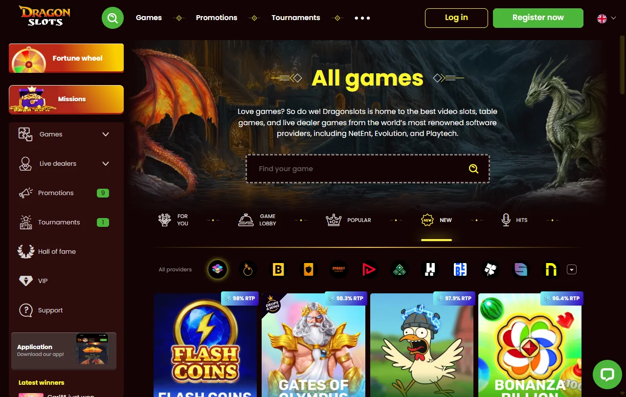 Promoções e bônus de boas-vindas DragonSlots Casino Brasil detalhados