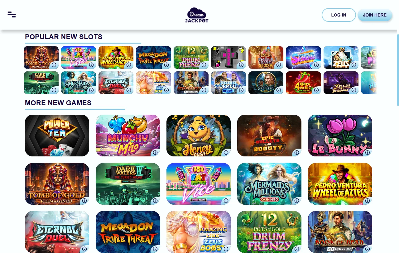 Promoções e bônus disponíveis Dream Jackpot Casino Brasil