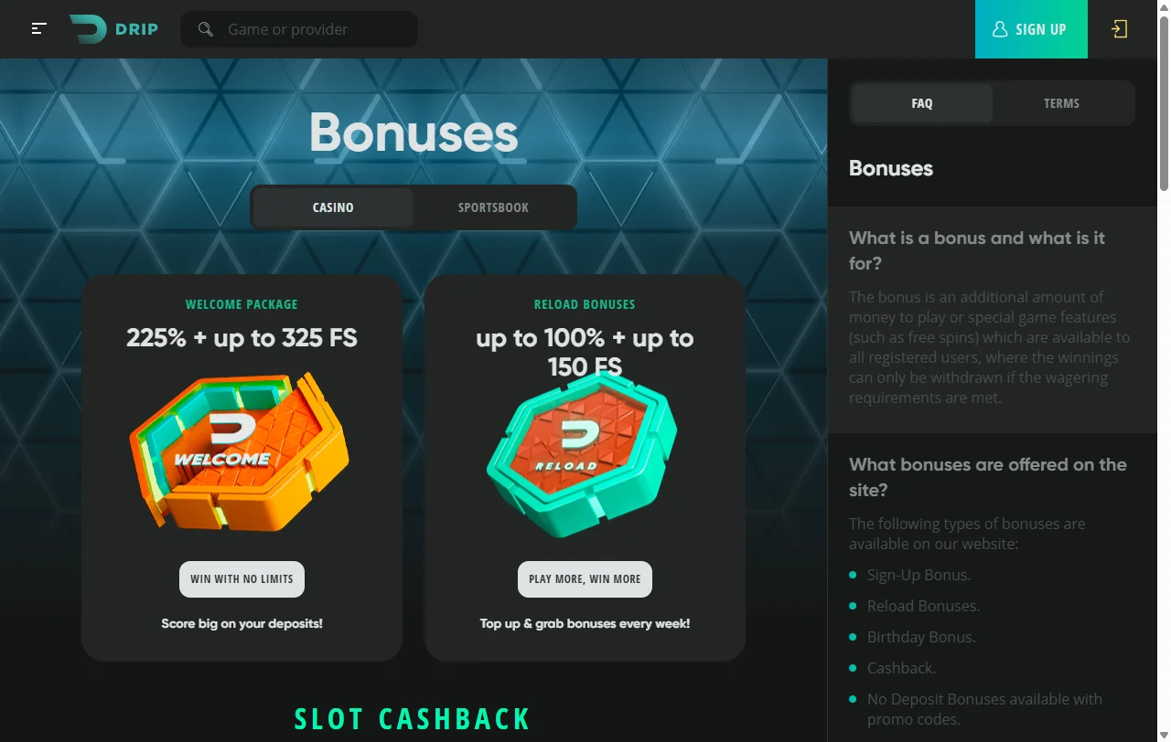 Bônus promoções e welcome Drip Casino Brasil ofertas